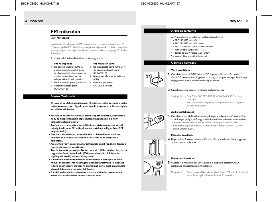 Fm mikrofon, Dc 12v mic out | Philips SBC MC8650 User Manual | Page 28 / 34