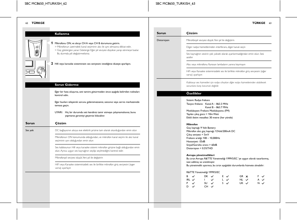 Sbc mc 8652 power | Philips SBC MC8650 User Manual | Page 31 / 34