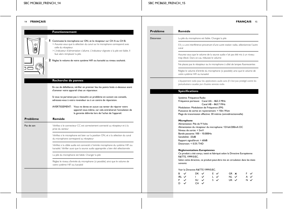 Sbc mc 8652 power | Philips SBC MC8650 User Manual | Page 7 / 34