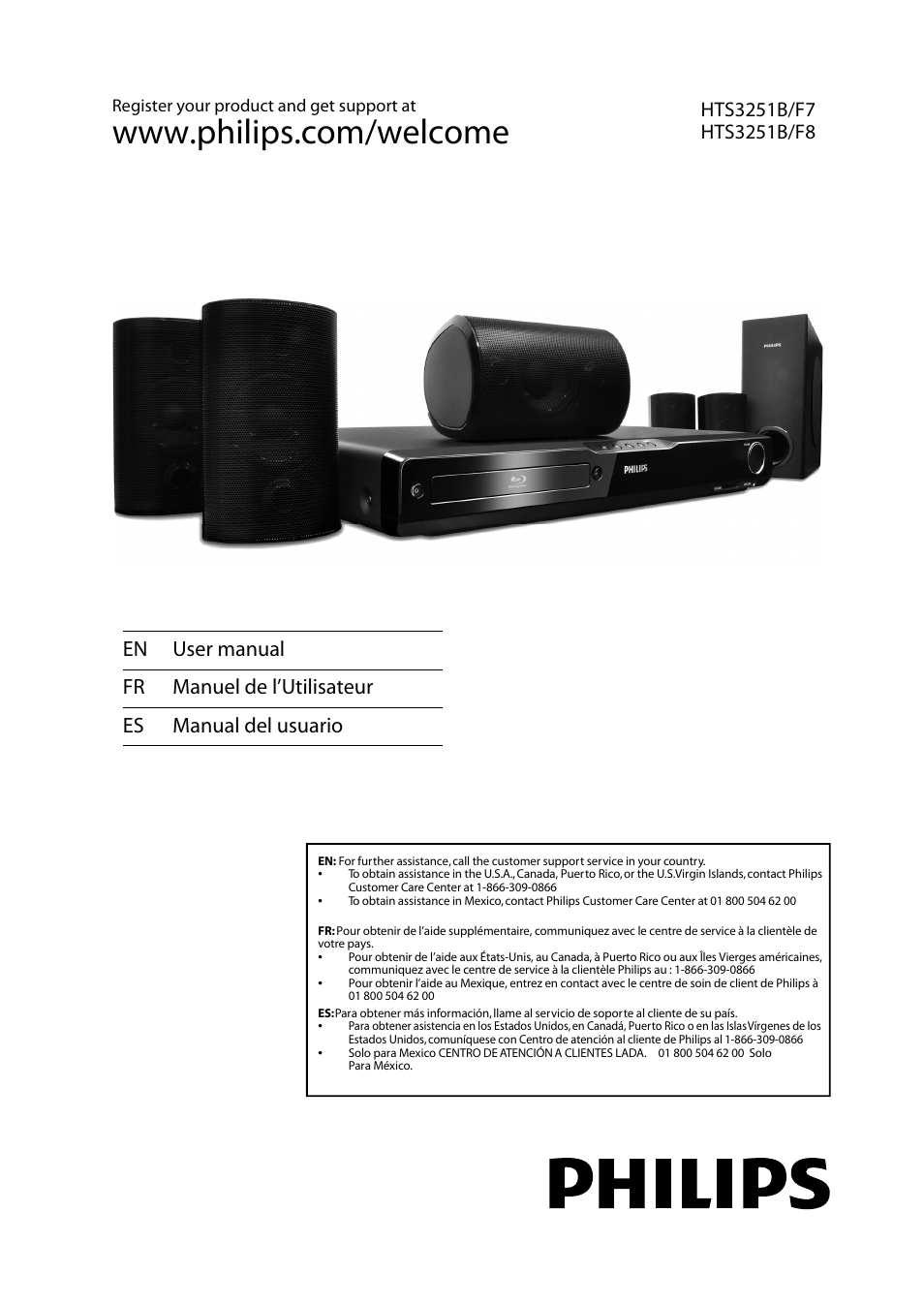 Philips HTS3251B/F7 User Manual | 68 pages