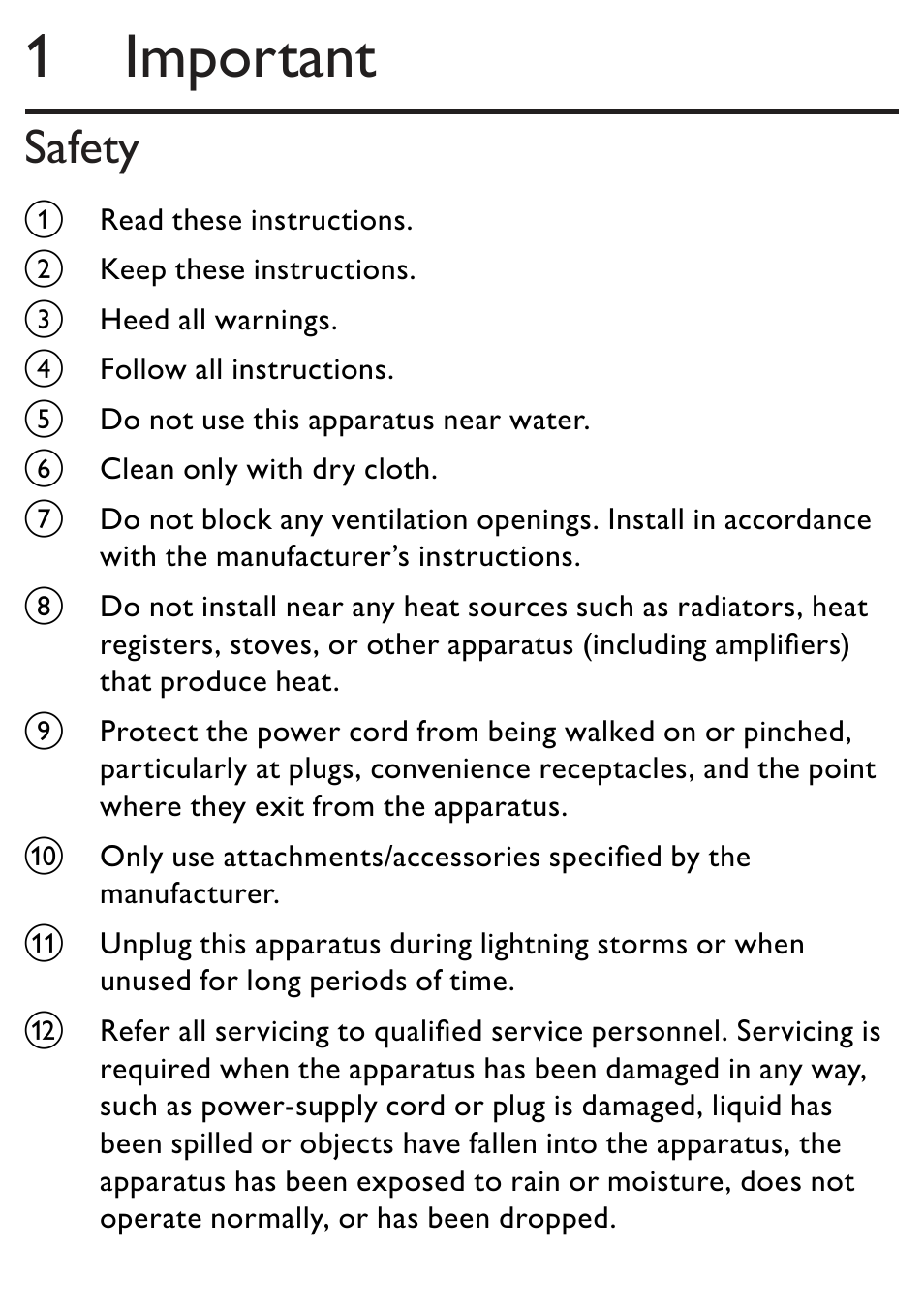 1 important, Safety | Philips AJB1002/79 User Manual | Page 2 / 25