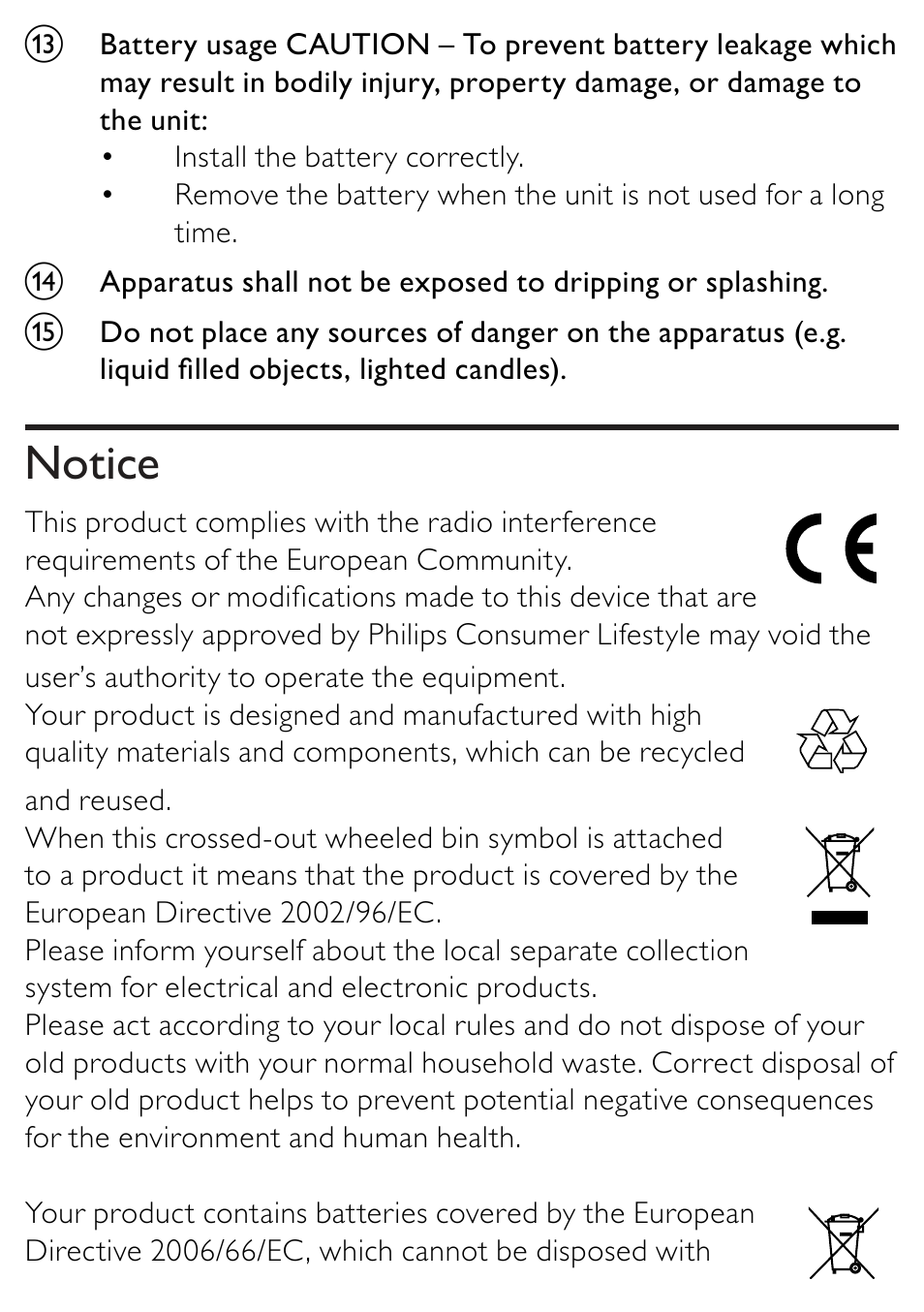 Notice | Philips AJB1002/79 User Manual | Page 3 / 25