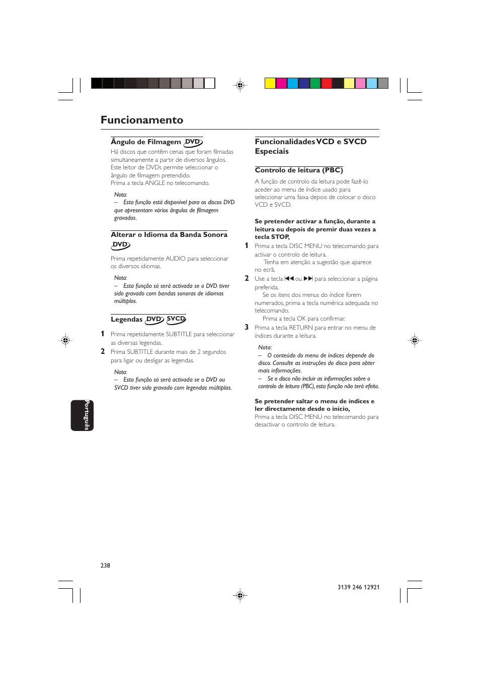 Funcionamento | Philips DVD729/021 User Manual | Page 15 / 34