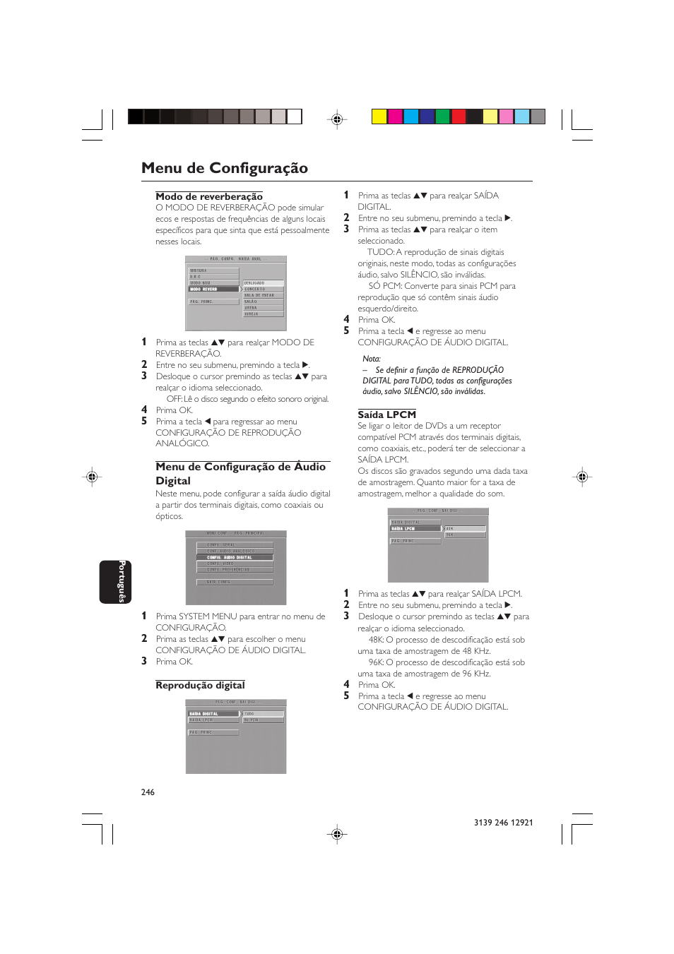 Menu de configuração | Philips DVD729/021 User Manual | Page 23 / 34