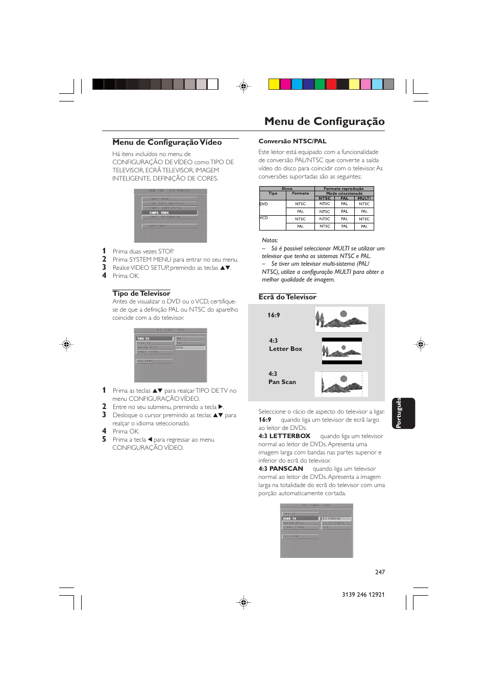 Menu de configuração | Philips DVD729/021 User Manual | Page 24 / 34