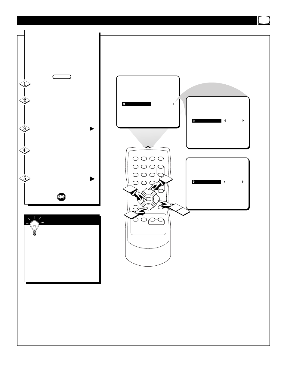 Etting the, Able, Uning | Ontrol | Philips 19PS57C1 User Manual | Page 11 / 36