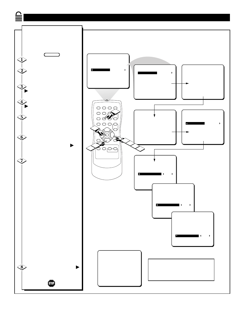 Etting the, Mart, Locking | Ptions | Philips 19PS57C1 User Manual | Page 24 / 36