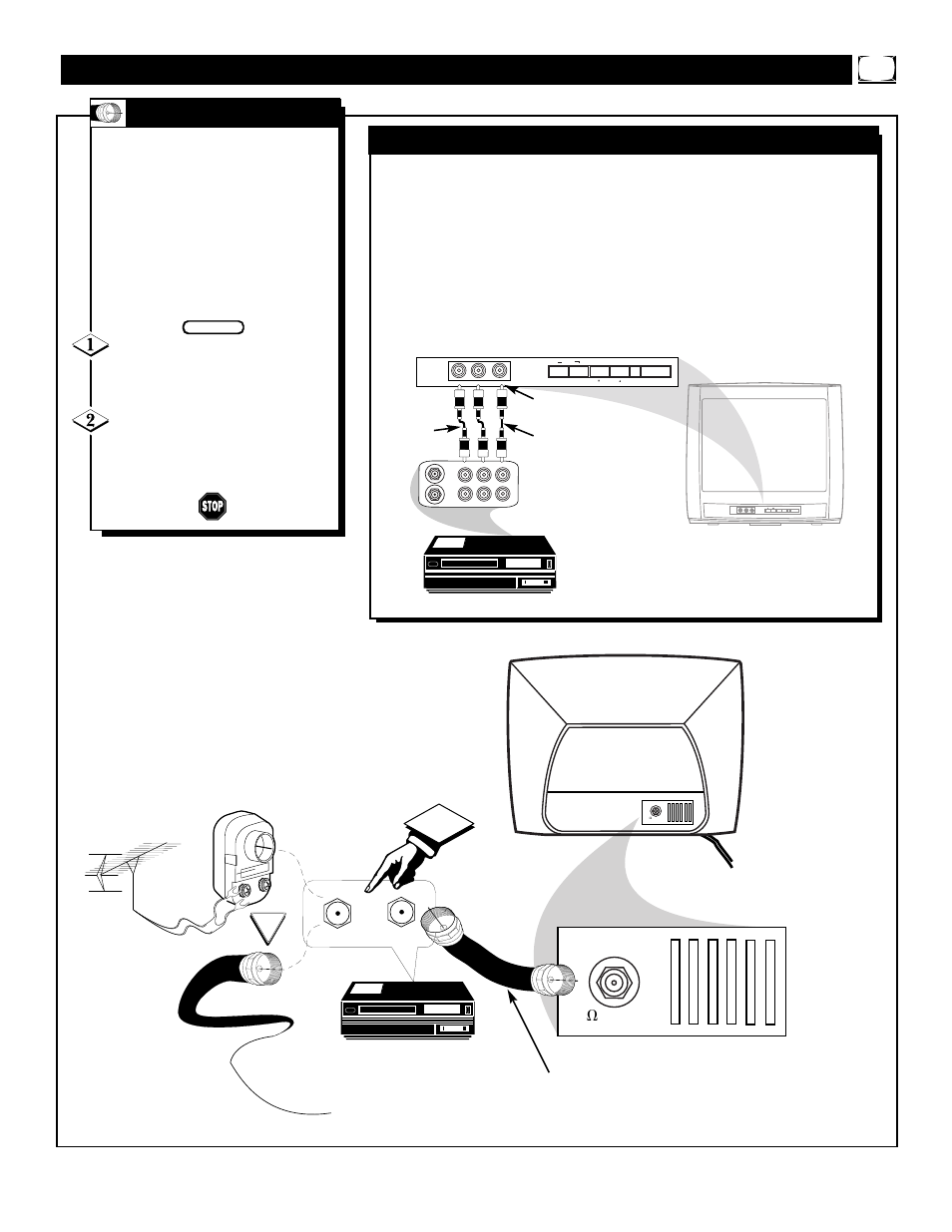 Vcr (& f, A/v i, Asic | Ront, Nput, Onnections | Philips 19PS57C1 User Manual | Page 7 / 36