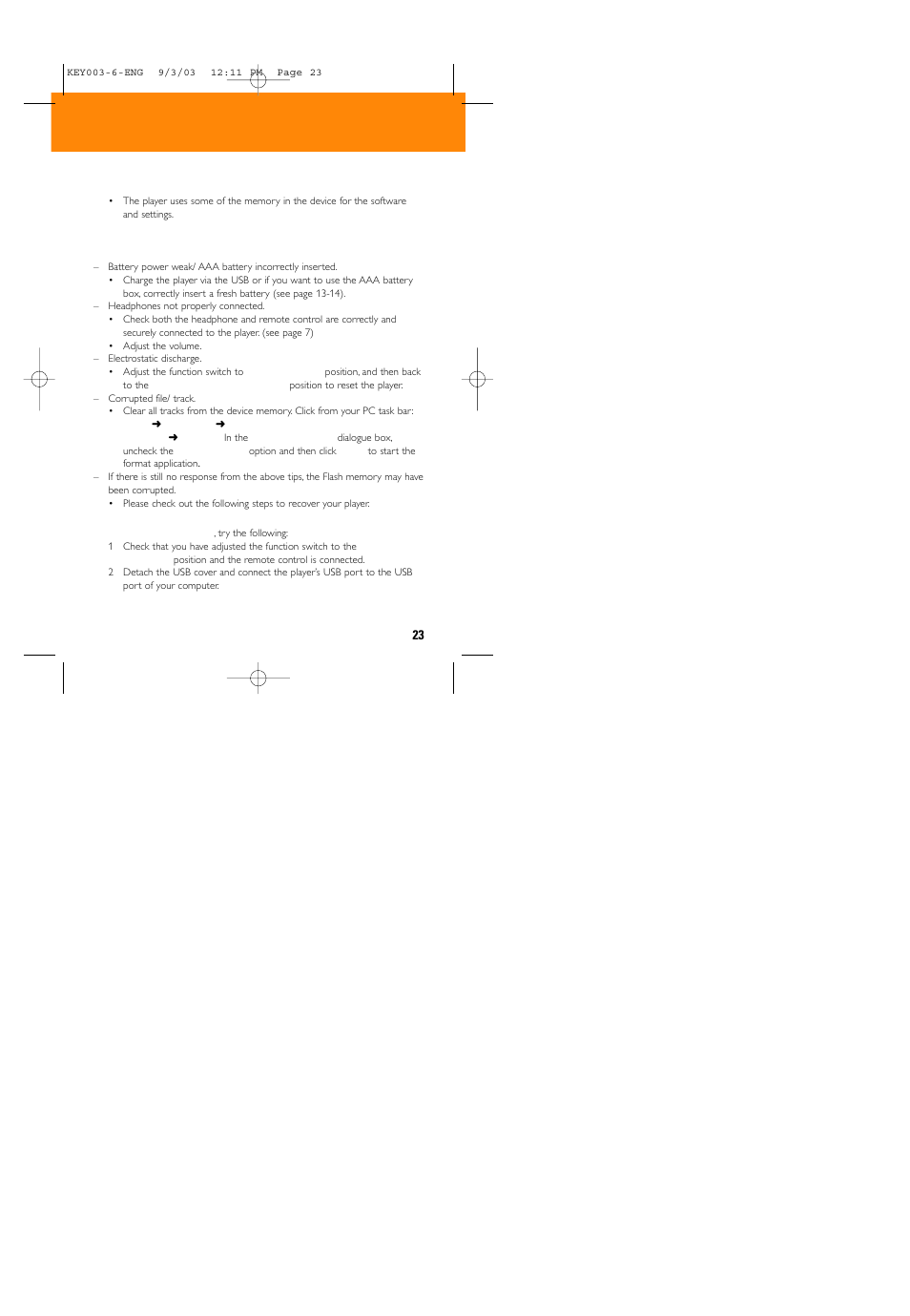 Troubleshooting | Philips 005 User Manual | Page 23 / 26