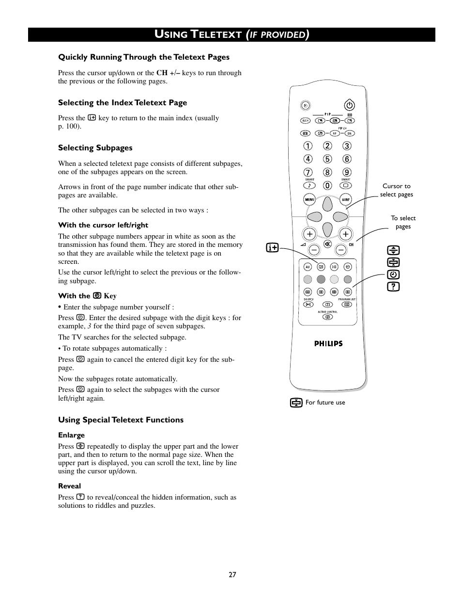 Philips 50PP8541 User Manual | Page 27 / 47