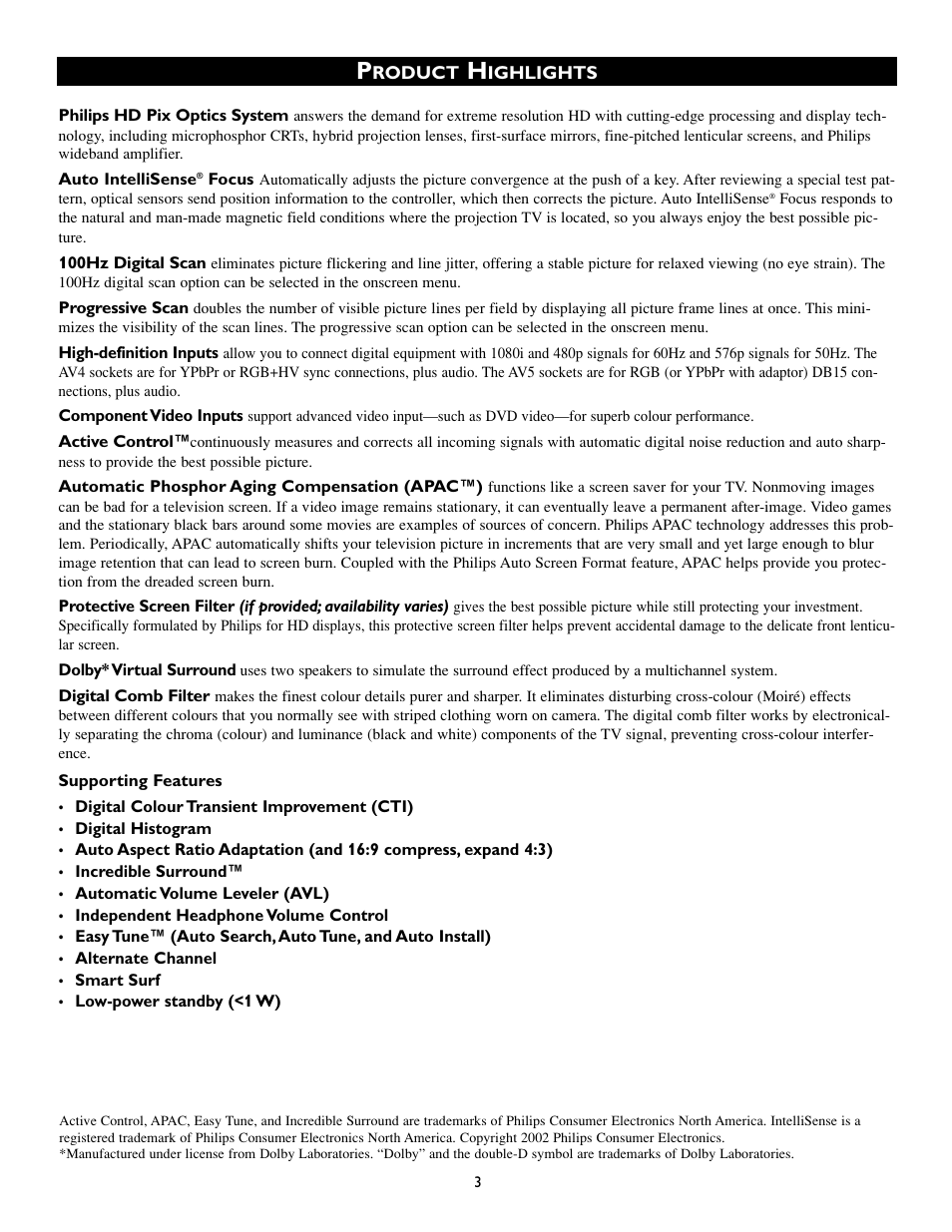 Philips 50PP8541 User Manual | Page 3 / 47