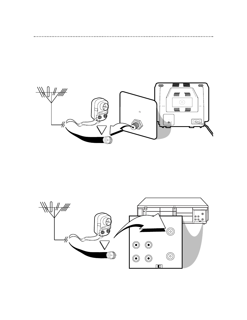 Disconnect the antenna or cable from your tv | Philips VR400BMG User Manual | Page 6 / 48