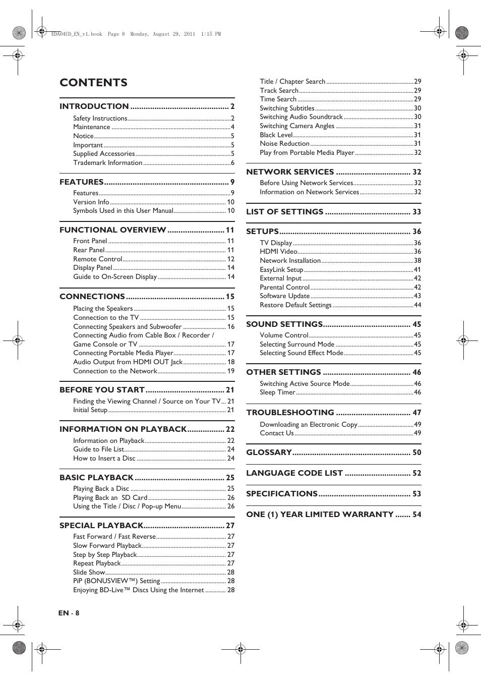 Philips HTS3306/F8 User Manual | Page 8 / 56