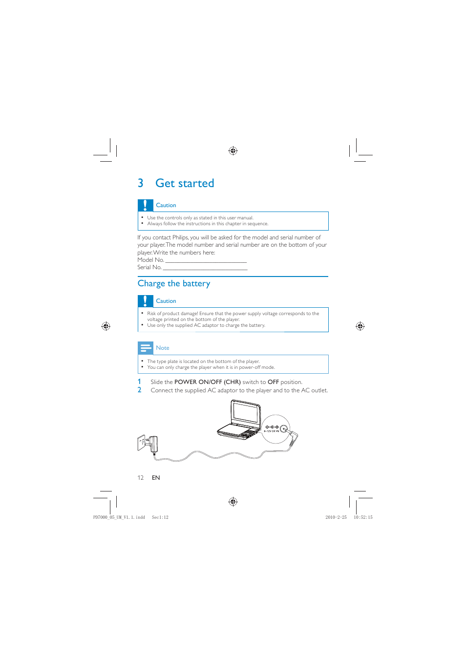 3 get started | Philips PD7000C User Manual | Page 11 / 18