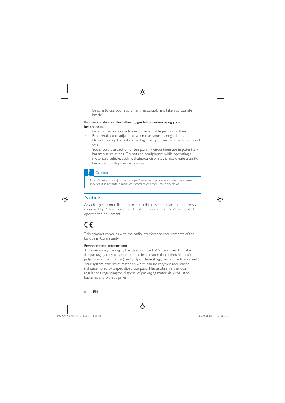 Notice | Philips PD7000C User Manual | Page 5 / 18