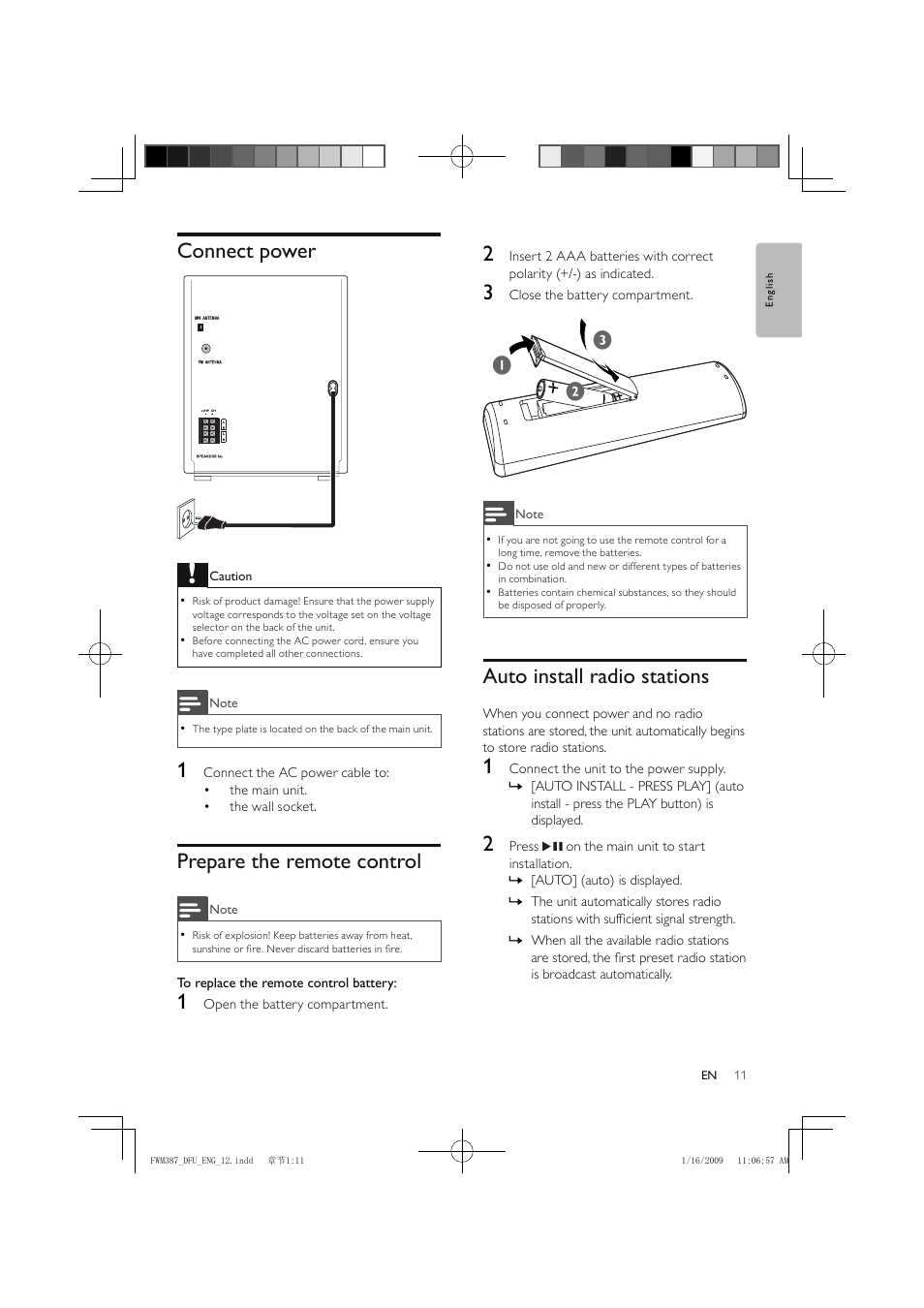 Philips FWM387/12 User Manual | Page 12 / 24