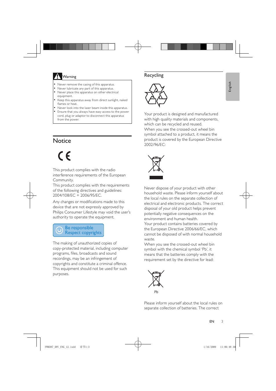 Philips FWM387/12 User Manual | Page 4 / 24