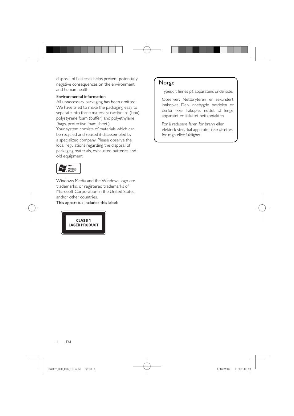 Philips FWM387/12 User Manual | Page 5 / 24