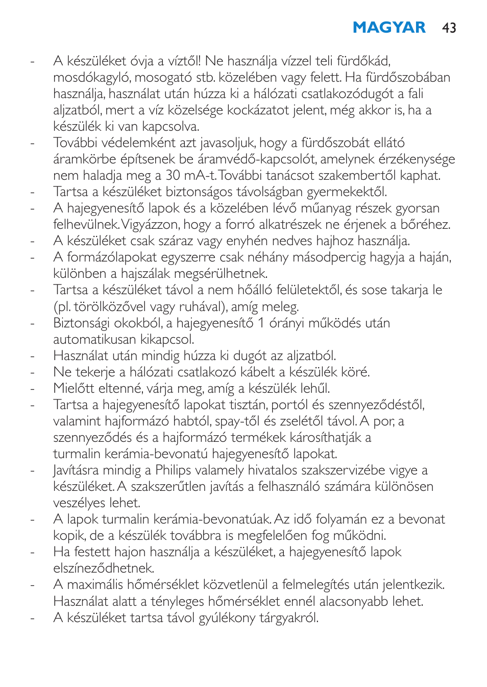 Philips HP4669/05 User Manual | Page 43 / 124