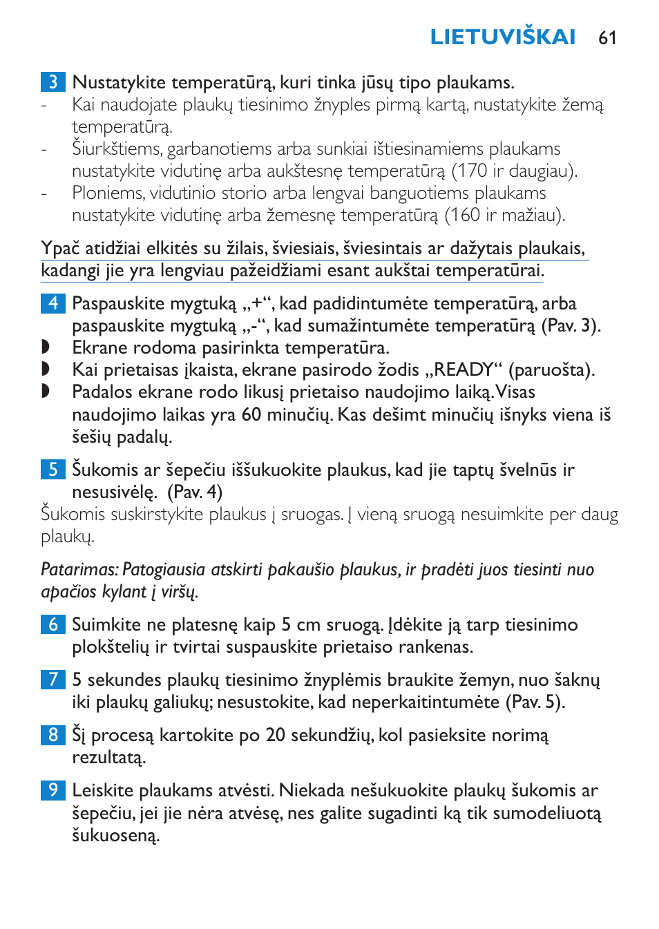 Philips HP4669/05 User Manual | Page 61 / 124