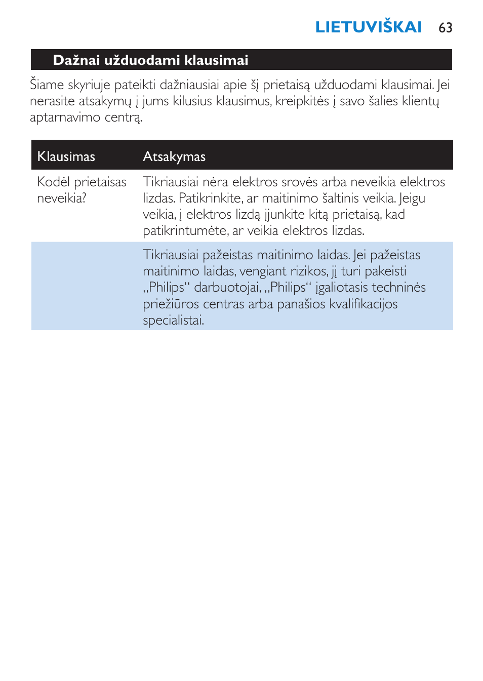 Philips HP4669/05 User Manual | Page 63 / 124