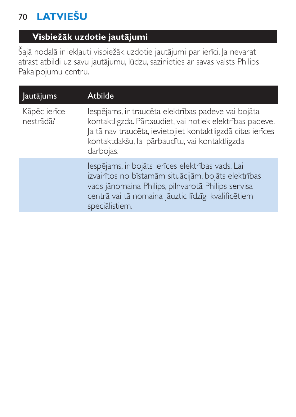 Philips HP4669/05 User Manual | Page 70 / 124