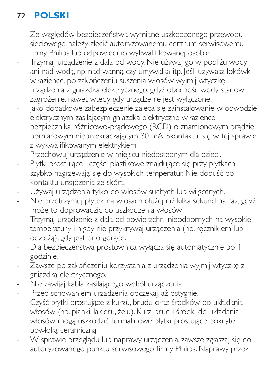Philips HP4669/05 User Manual | Page 72 / 124