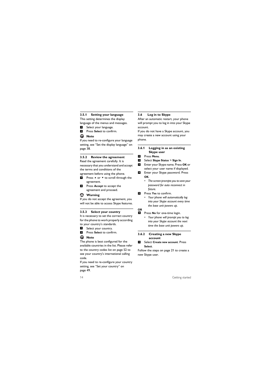 6 log in to skype | Philips 855 User Manual | Page 17 / 72