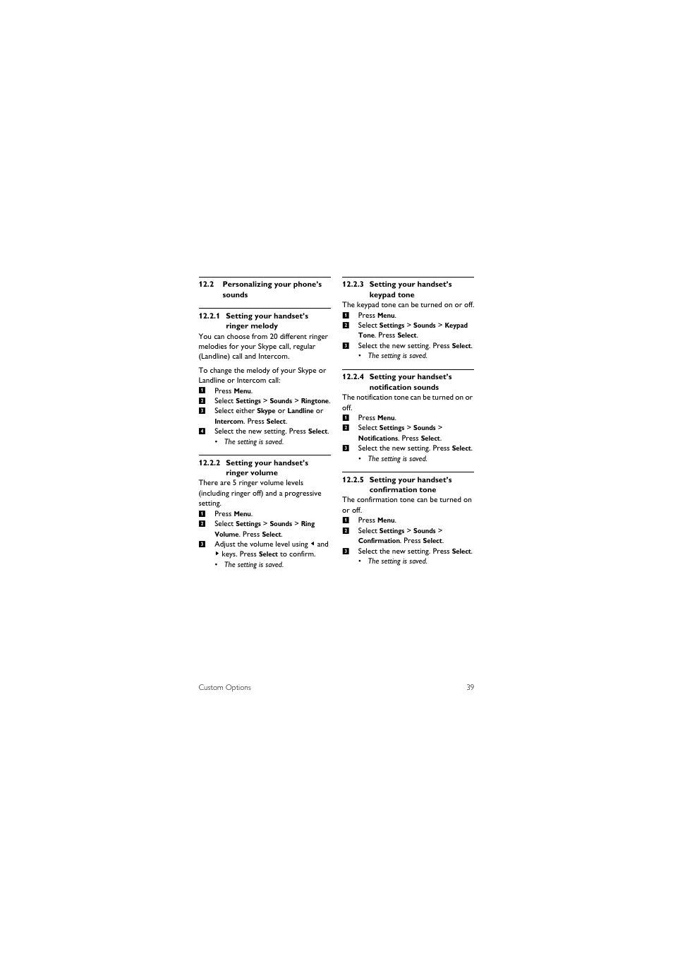 2 personalizing your phone’s sounds | Philips 855 User Manual | Page 42 / 72