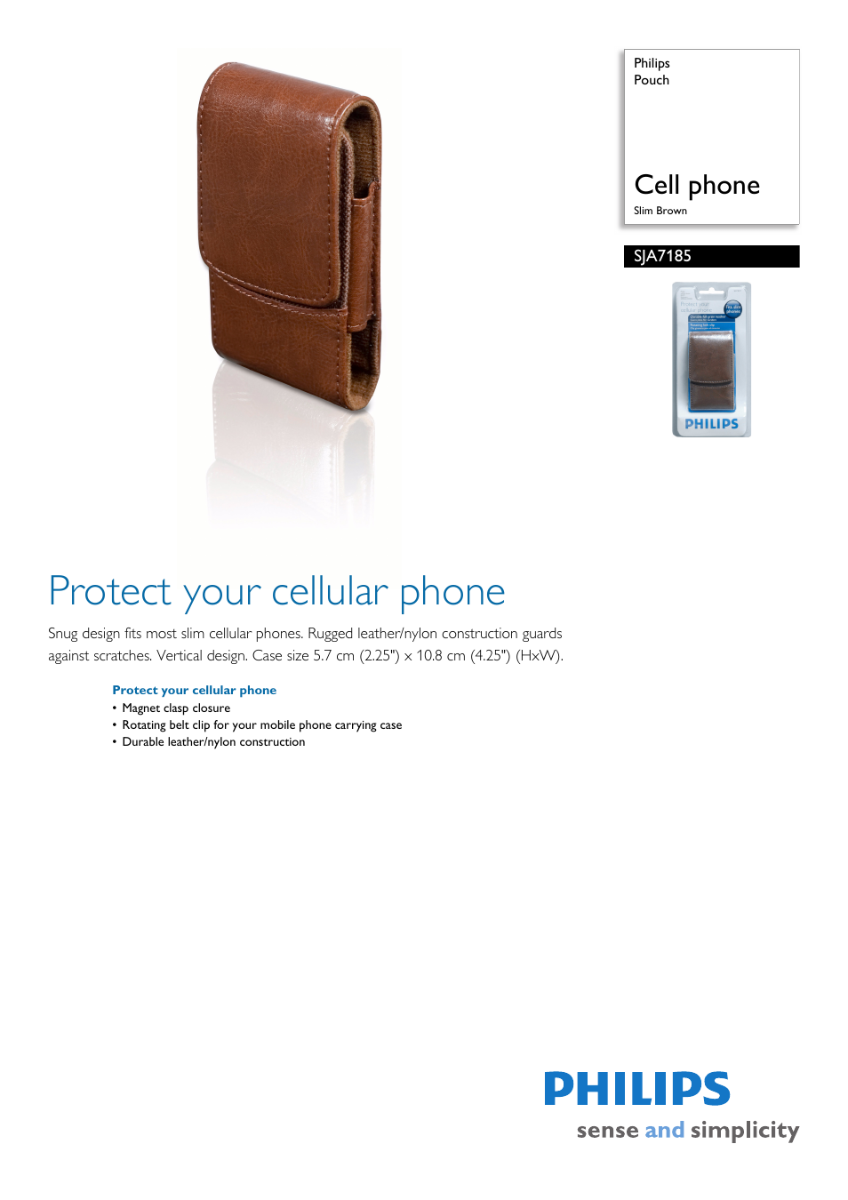 Philips SJA7185 User Manual | 2 pages