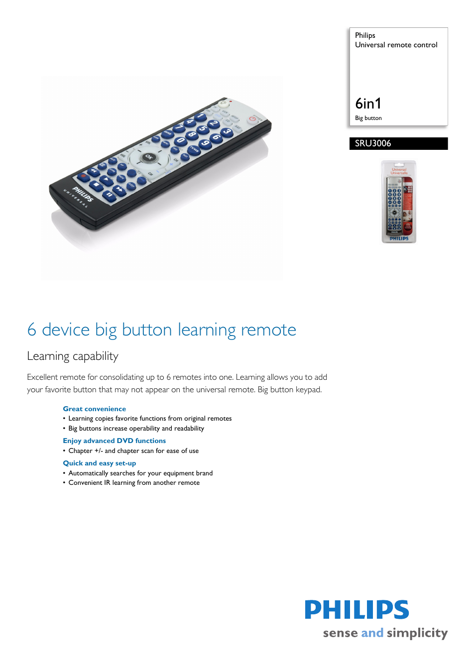 Philips SRU3006 User Manual | 2 pages