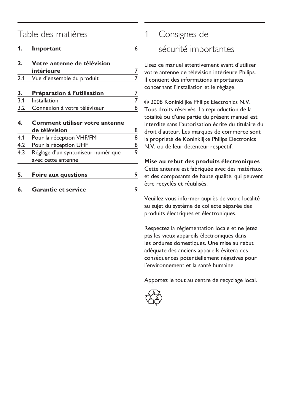 Philips Indoor Antenna User Manual | Page 6 / 16