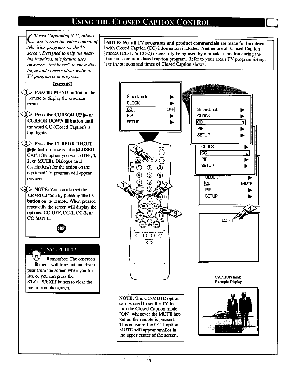 Usiníí the c, X> cd, 1) ® cd cd | Losed, Aption, Ontrol | Philips TP2785CI User Manual | Page 13 / 48