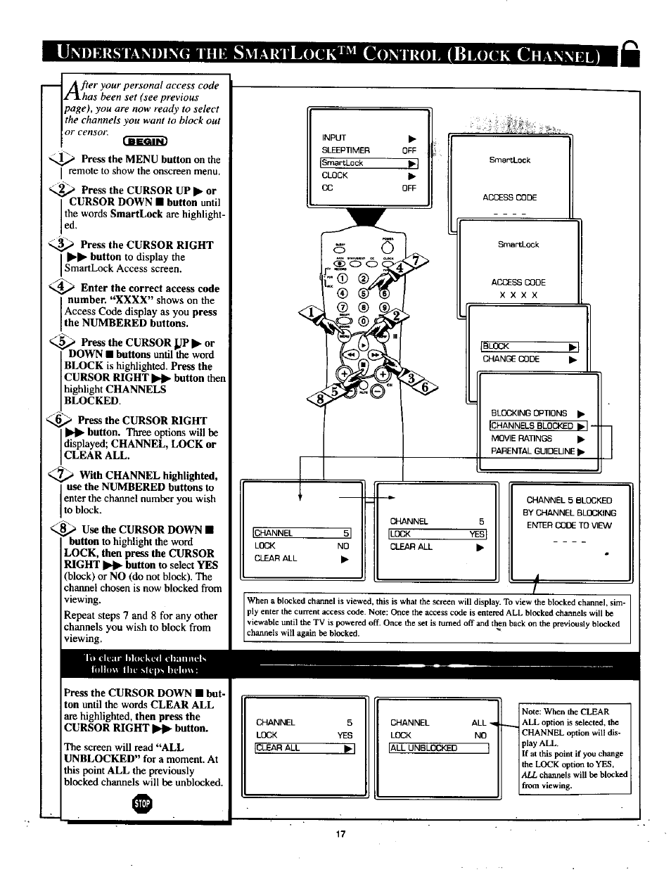 Nderstanding, Mart, Ontrol | Lock, Hannel | Philips TP2785CI User Manual | Page 17 / 48