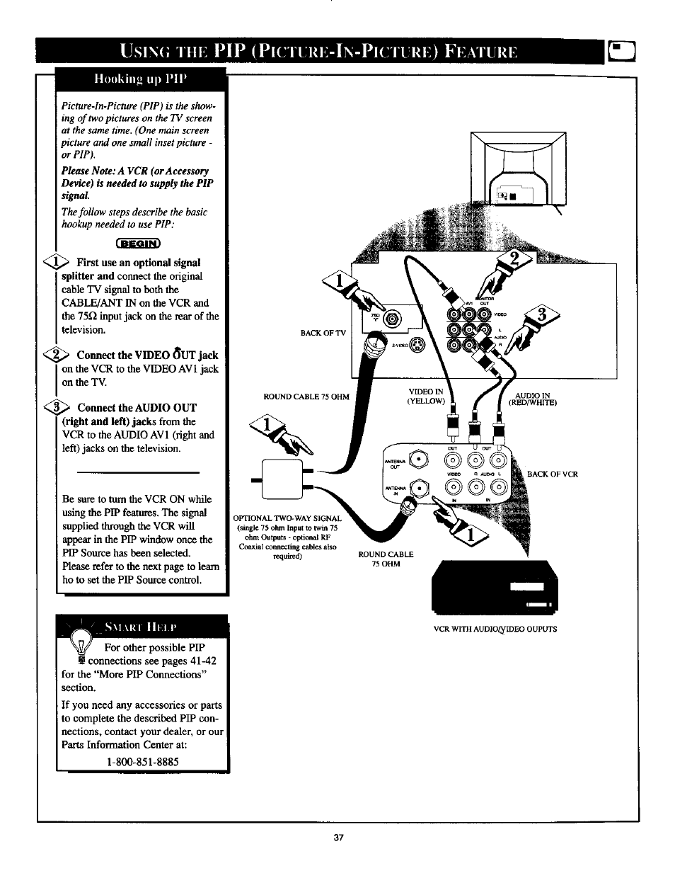 Usinc; ihi: pip (picturi:-in-pictlri:) fkature, Usinc; ihi: pip (p, Icturi | Ictlri, Kature | Philips TP2785CI User Manual | Page 37 / 48