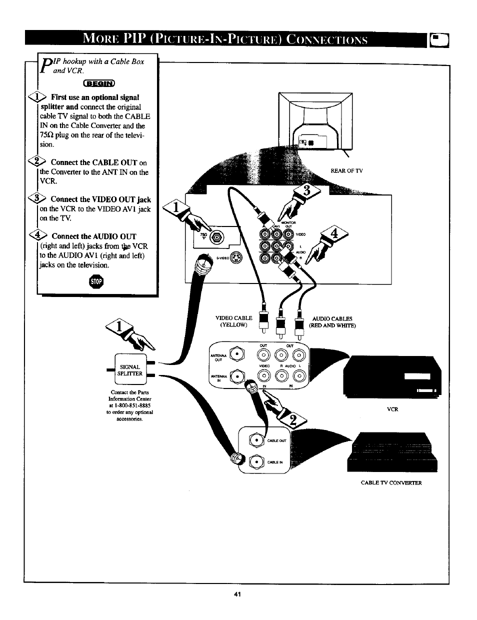 Moke pip (pic itjre-in-pich re) connections, Pip (p | Philips TP2785CI User Manual | Page 41 / 48