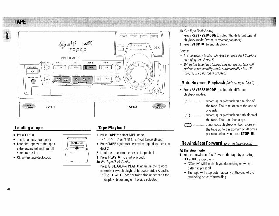 Tape, Tape -21 | Philips FW 72C User Manual | Page 20 / 74