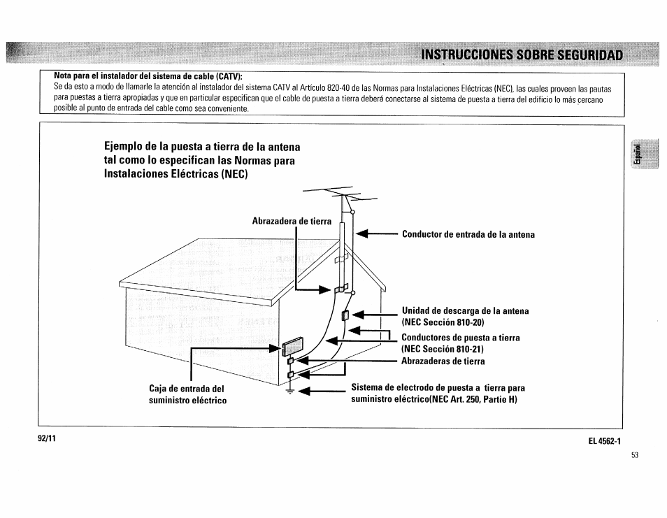 Instrucciones sobre segurioad, El 4562-1 | Philips FW 72C User Manual | Page 53 / 74