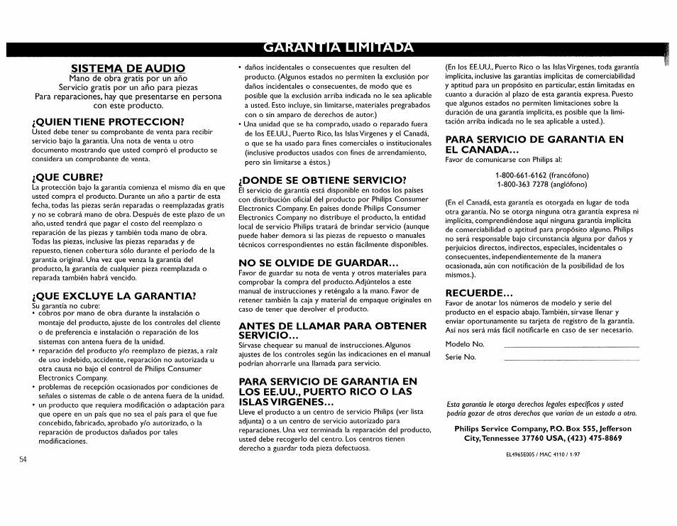 Philips FW 72C User Manual | Page 54 / 74