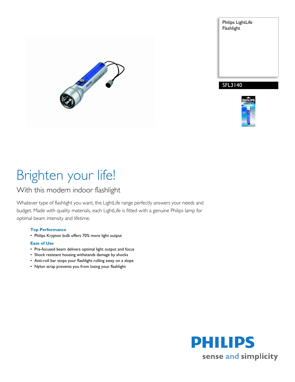 Philips SFL3140 User Manual | 2 pages