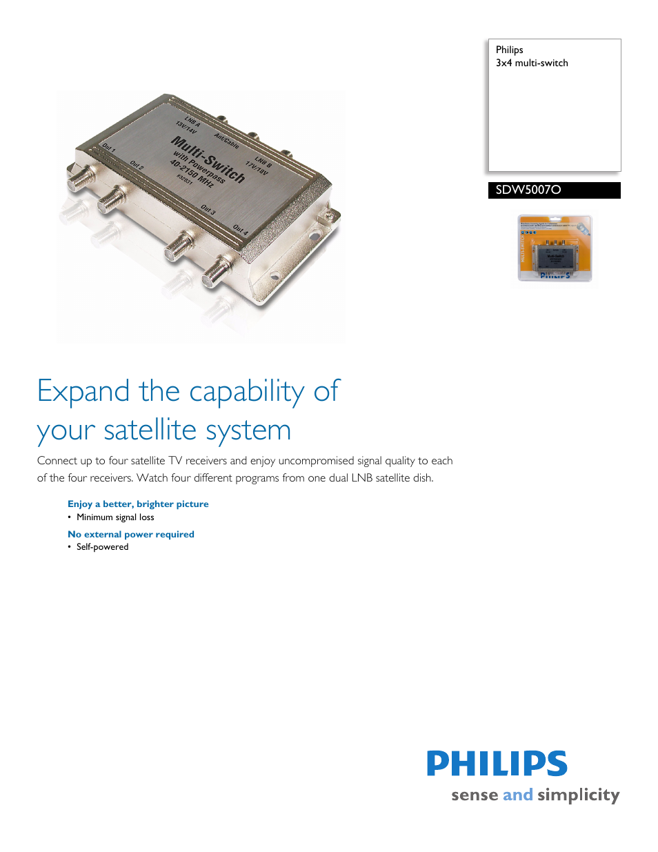 Philips SDW5007O User Manual | 2 pages