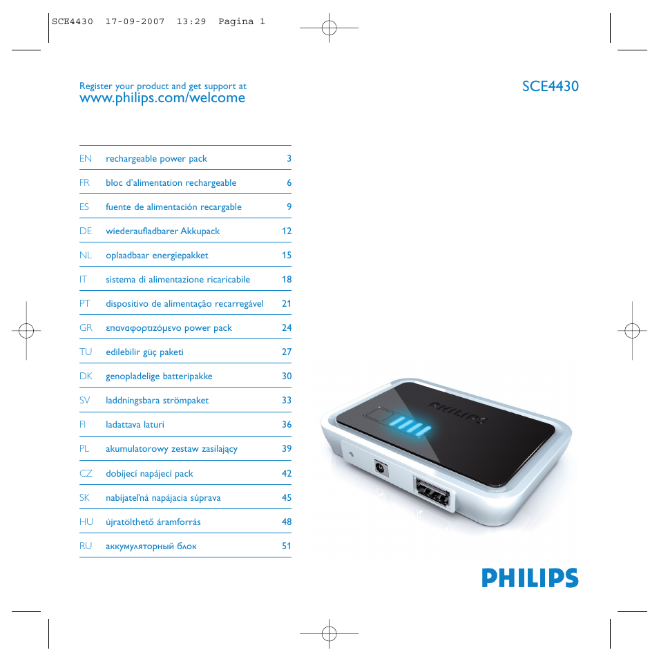 Philips Power2Go SCE4430 User Manual | 61 pages