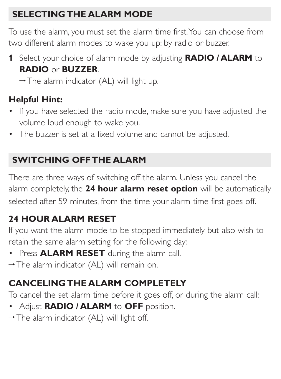 Philips AJ3122 User Manual | Page 6 / 11