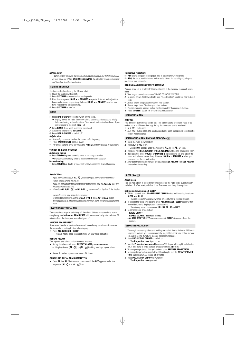 Philips AJ3600 User Manual | Page 3 / 4