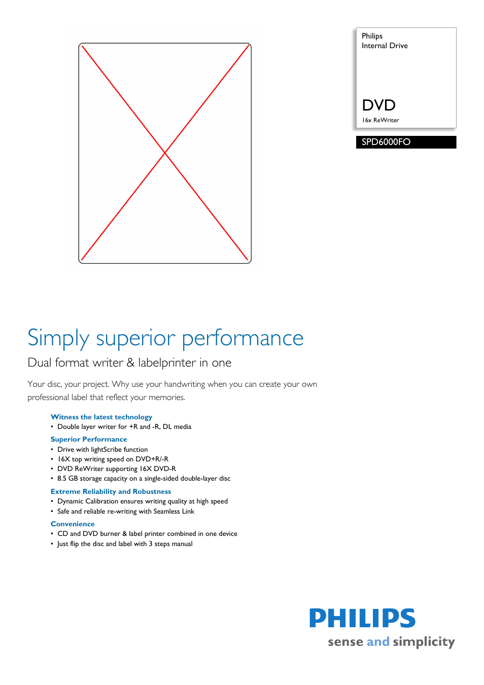 Philips SPD6000FO User Manual | 2 pages