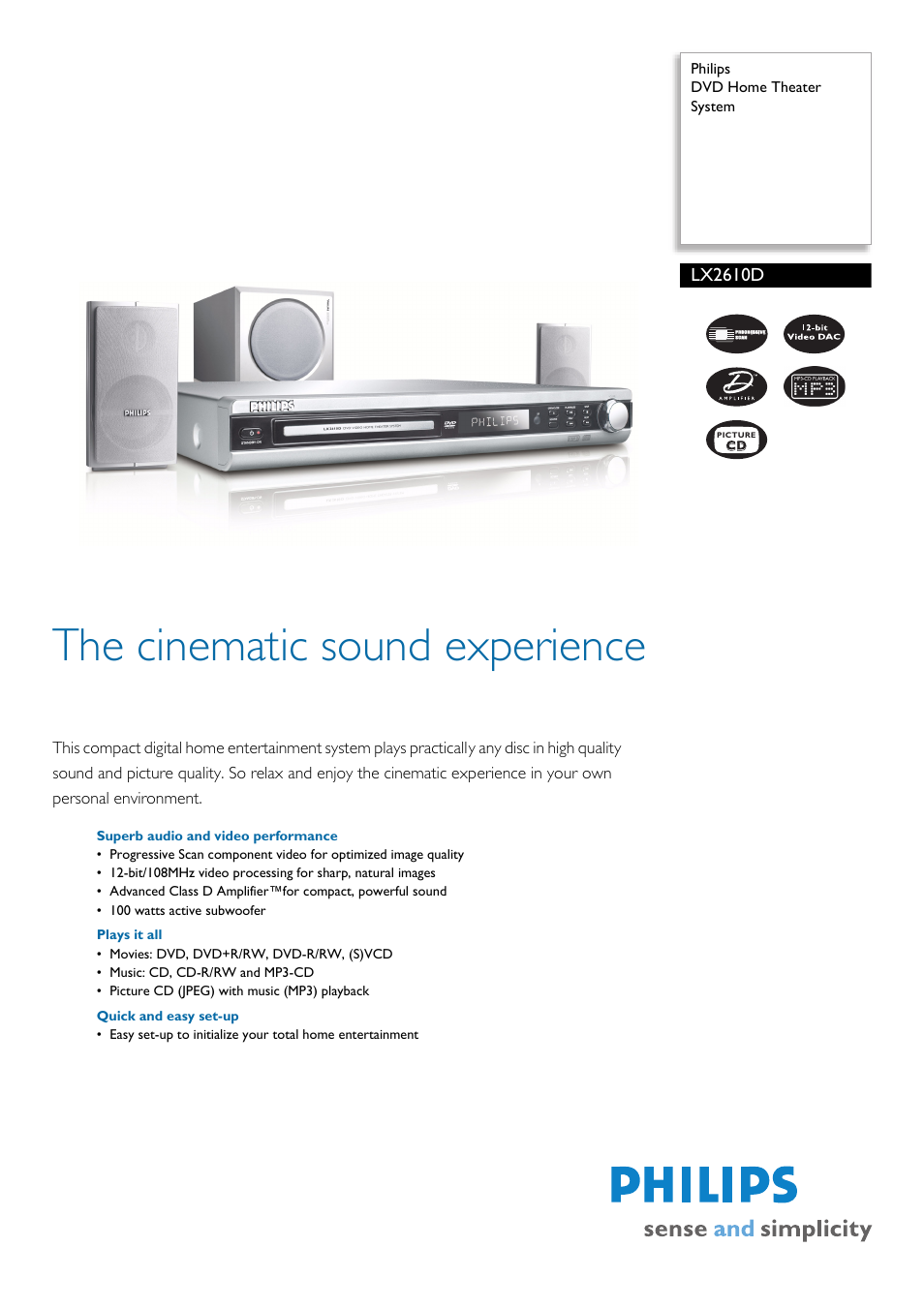 Philips LX2610D User Manual | 2 pages