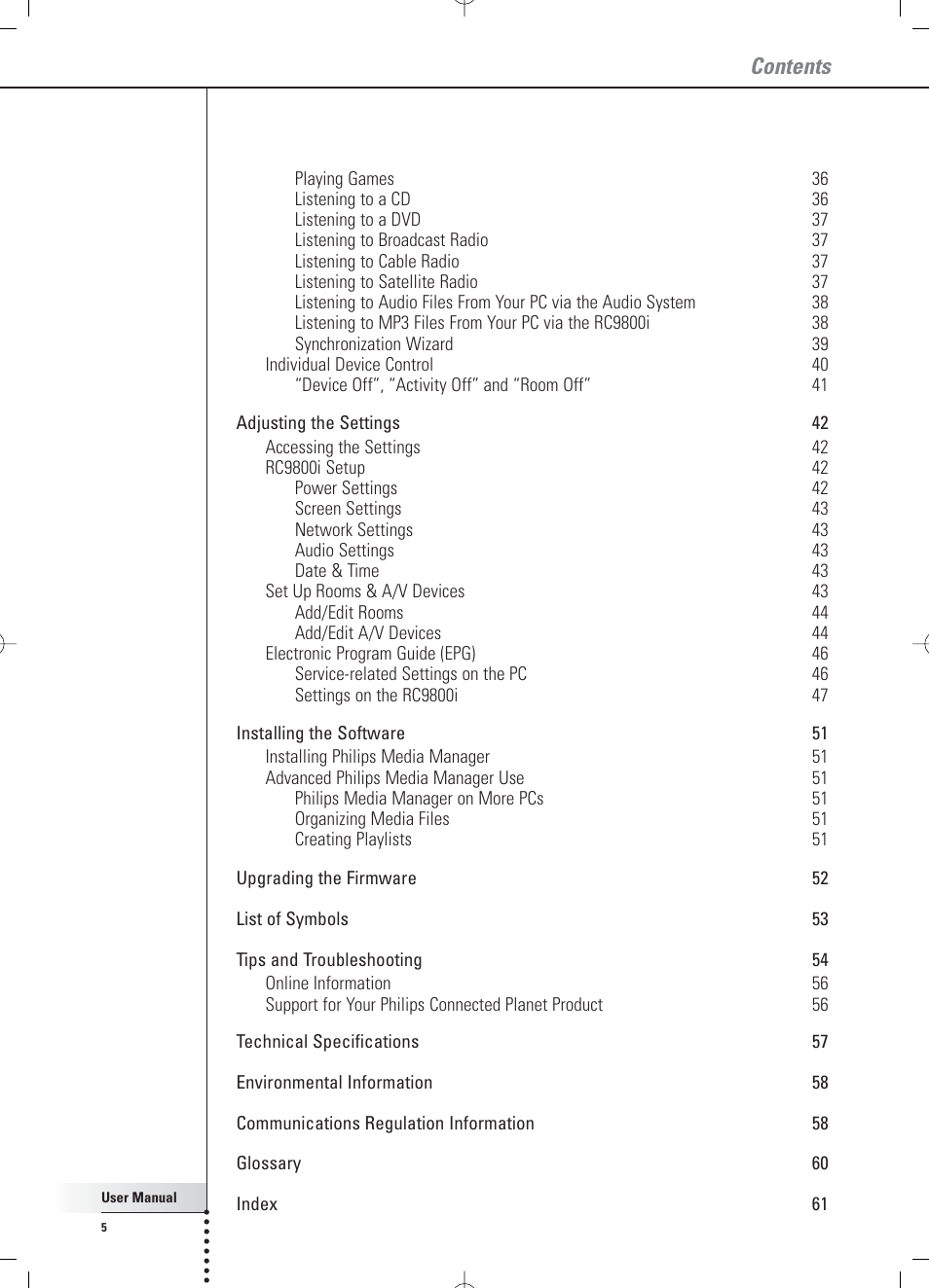 Philips RC 9800i User Manual | Page 5 / 62