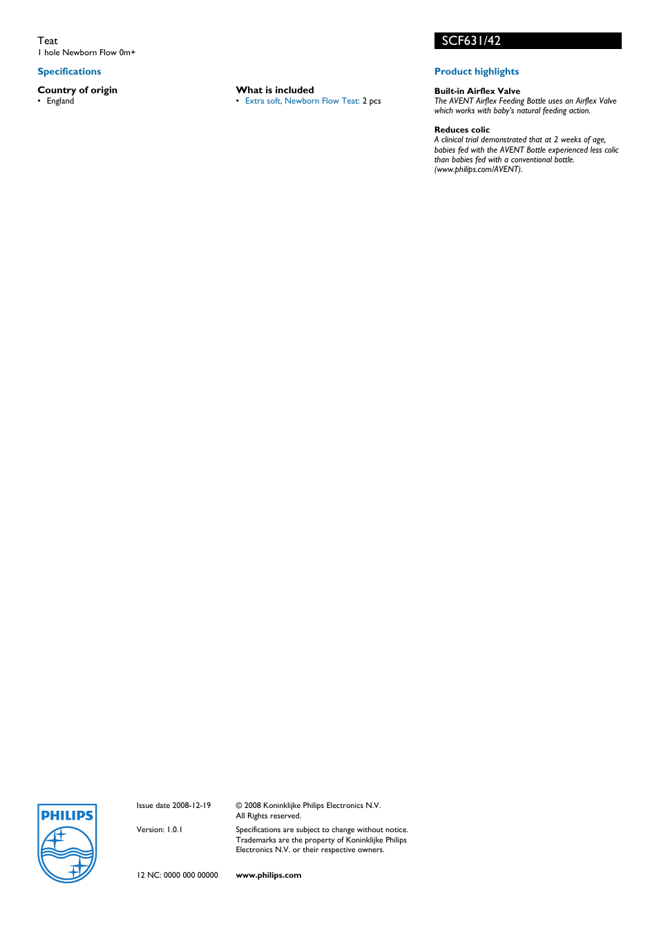 Philips Avent SCF631/42 User Manual | Page 2 / 2