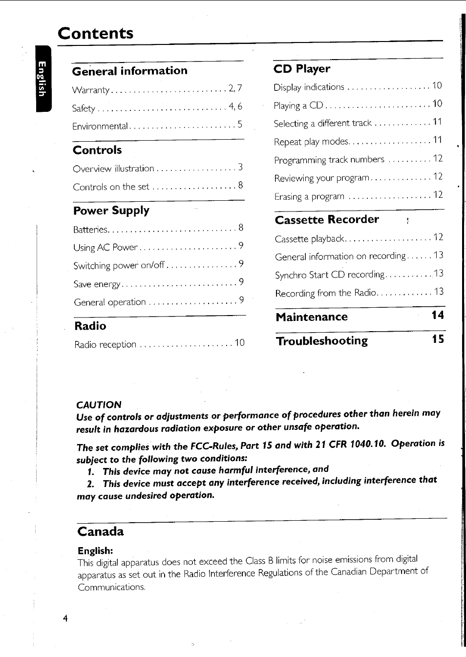 Philips AZ 1011 User Manual | Page 4 / 42