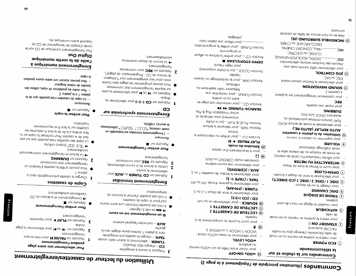 Commandes sur la chaîne et sur la télécommande, Enregistrement immédiat, Enregistrement synchronisé sur cd | Copie de cassettes, Commandes sur la chaîne et sur la, Télécommande -37, Enregistrement numérique à l’aide de, La sortie numérique digital out, Utilisation du lecteur de cassettes/enregistrement | Philips FW-C700 User Manual | Page 46 / 52